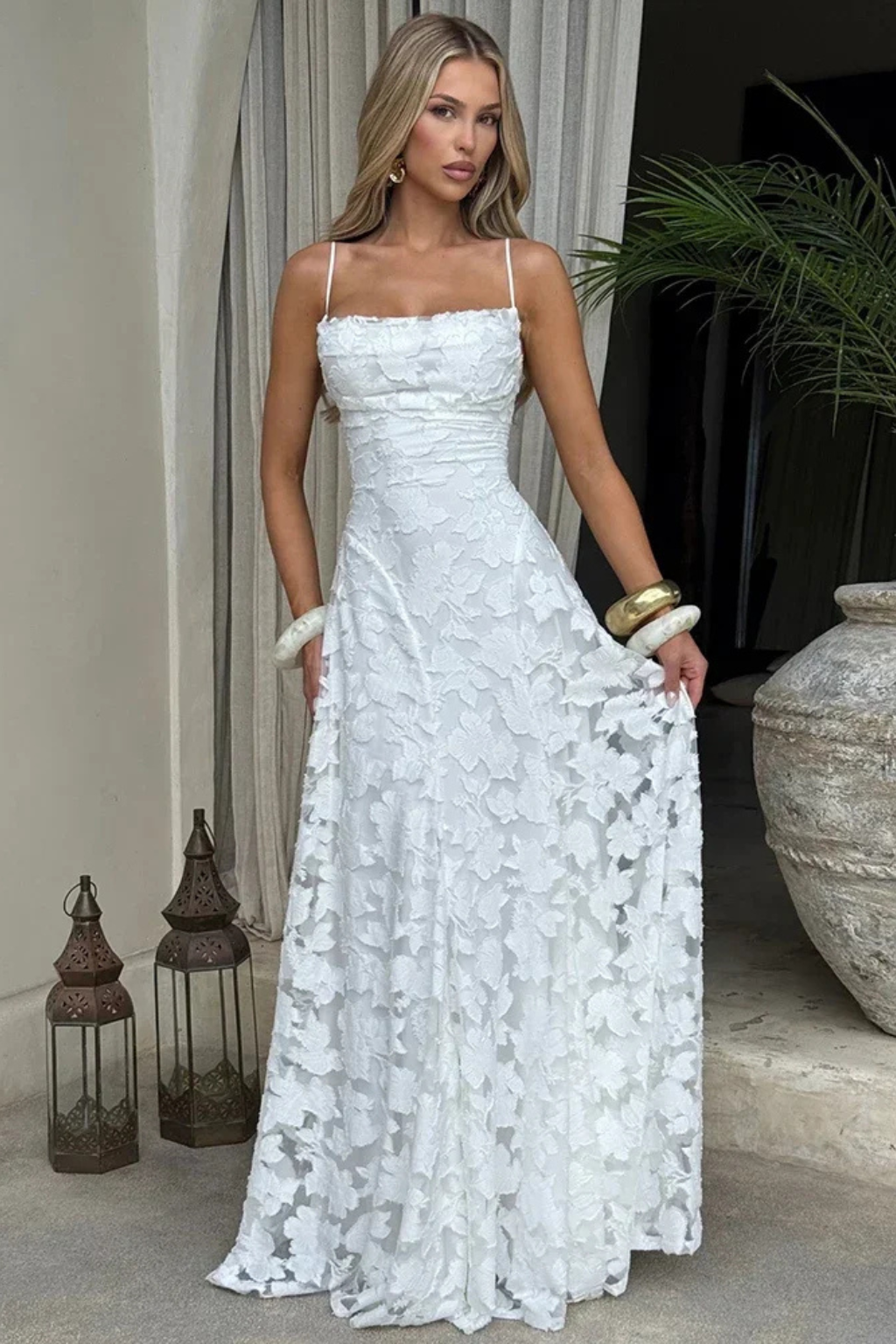 Alison | Women's Backless Lace Maxi Formal Dress