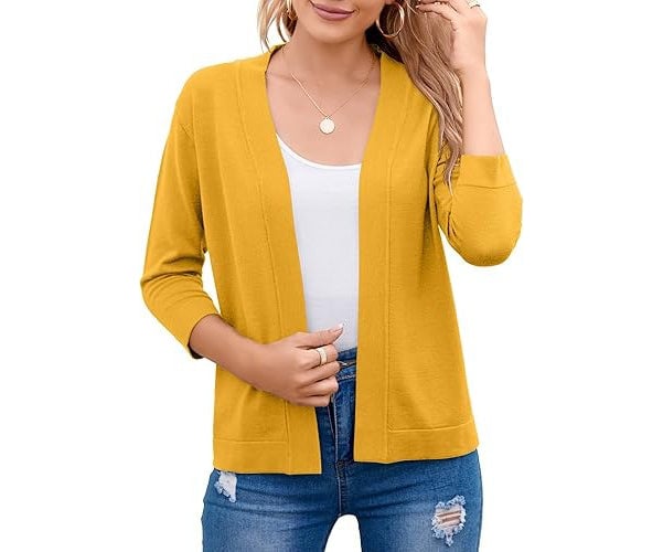 Amber | Women's Relaxed Open-Front Cropped Cardigan