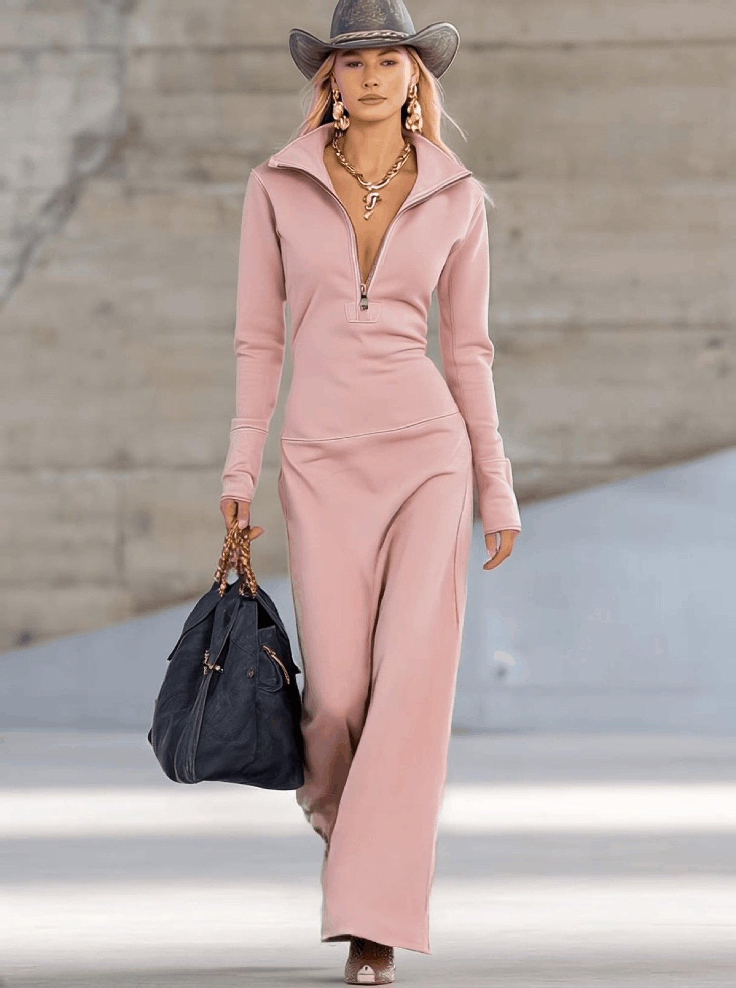 Amelie | Women's Sleek Long Sleeve Maxi Dress