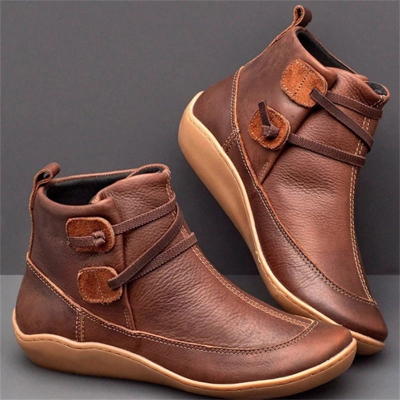 Hannah | Women's Casual Flat Leather Ankle Boots