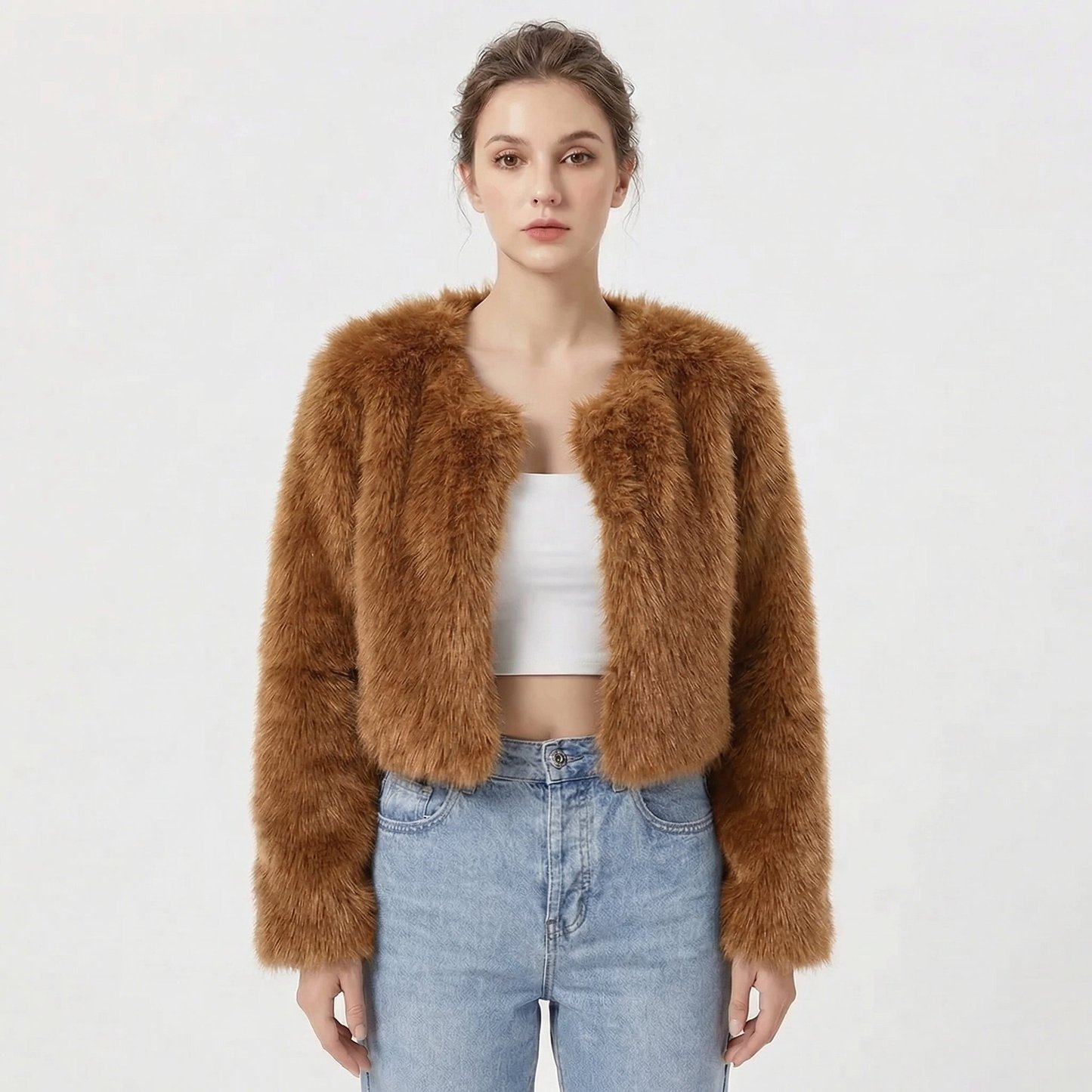 Lindsay | Women's Luxe Cropped Faux Fur Jacket