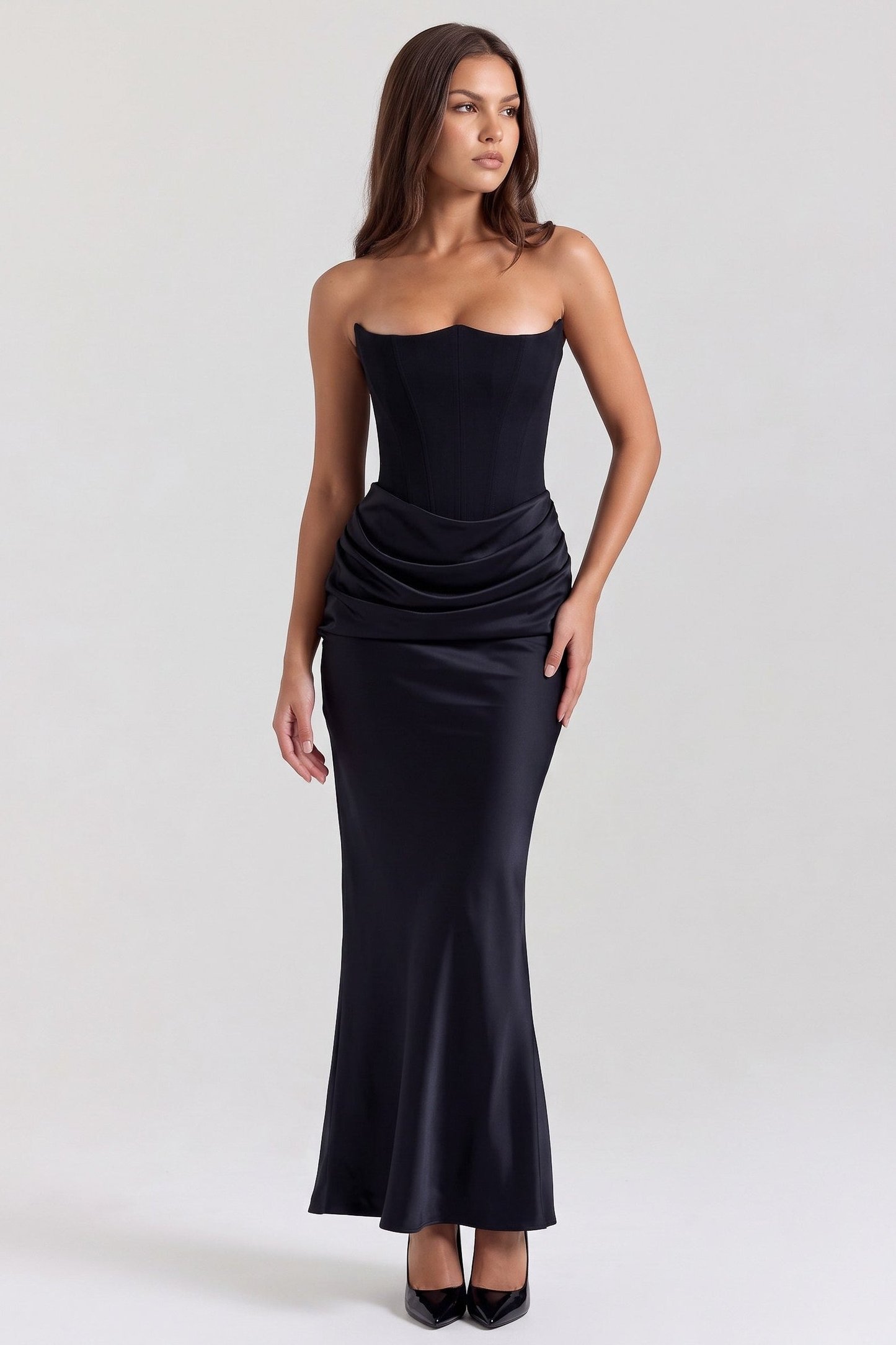 Violet | Women's Ruched Evening Maxi Dress