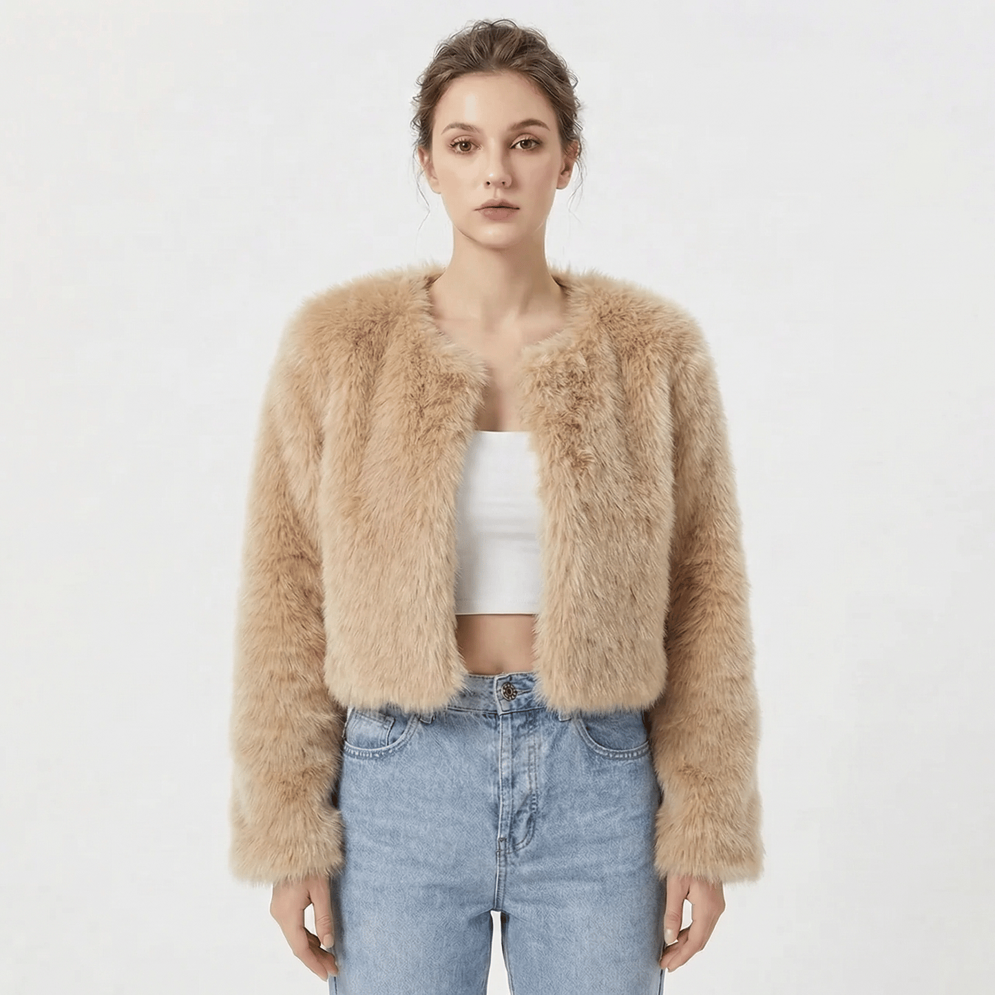 Lindsay | Women's Luxe Cropped Faux Fur Jacket