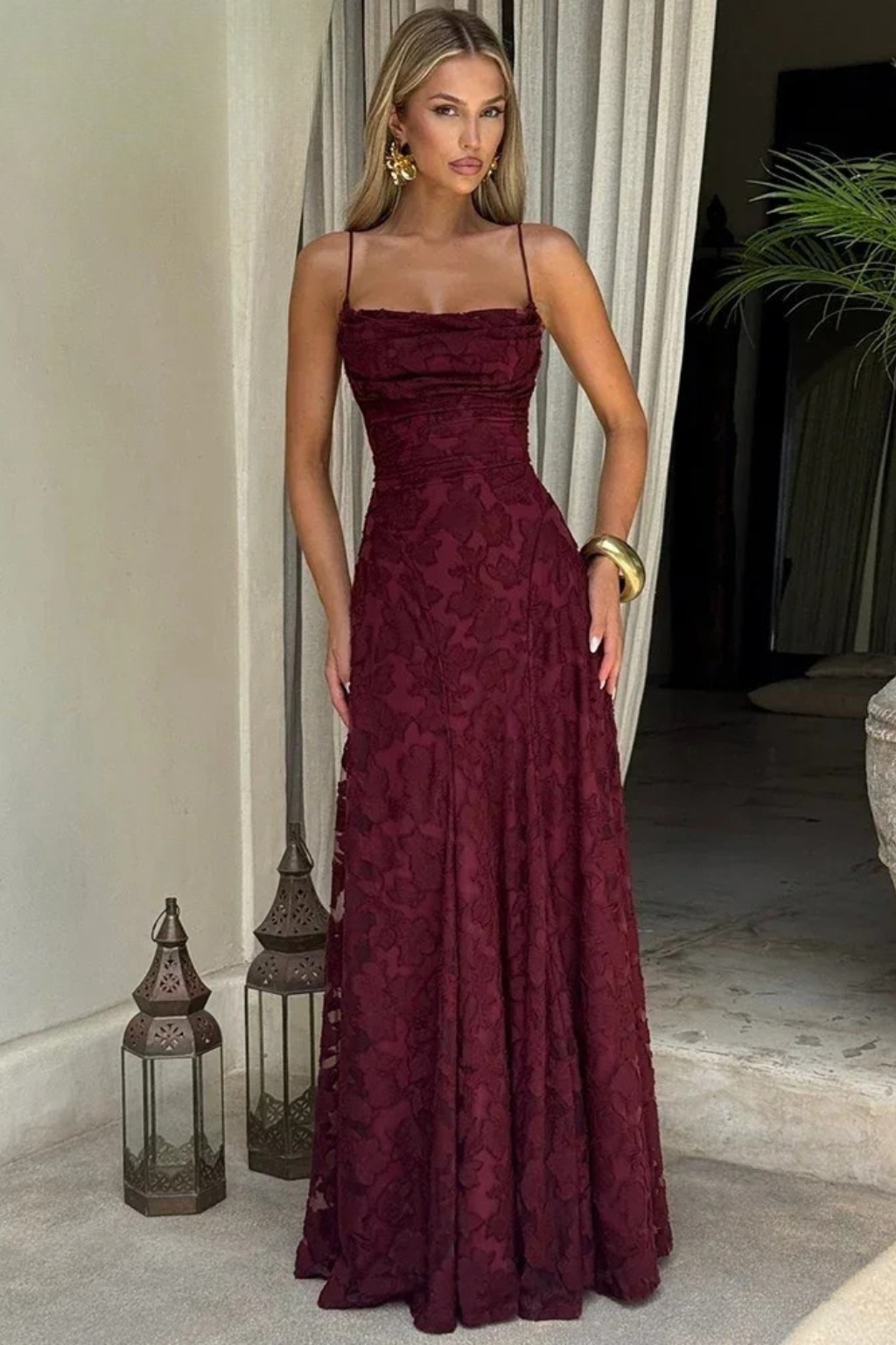 Alison | Women's Backless Lace Maxi Formal Dress
