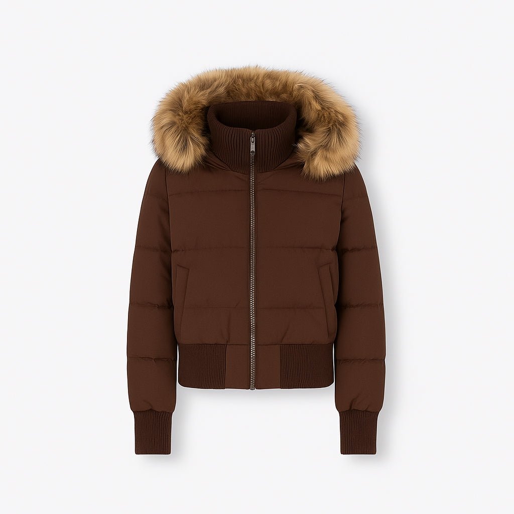 Sophie | Women's Cropped Puffer Jacket with Fur Hood
