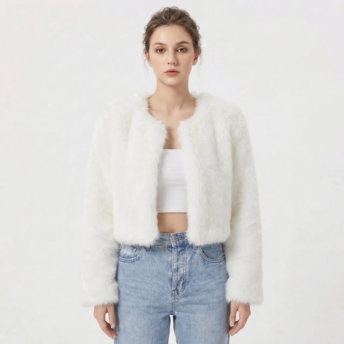 Lindsay | Women's Luxe Cropped Faux Fur Jacket