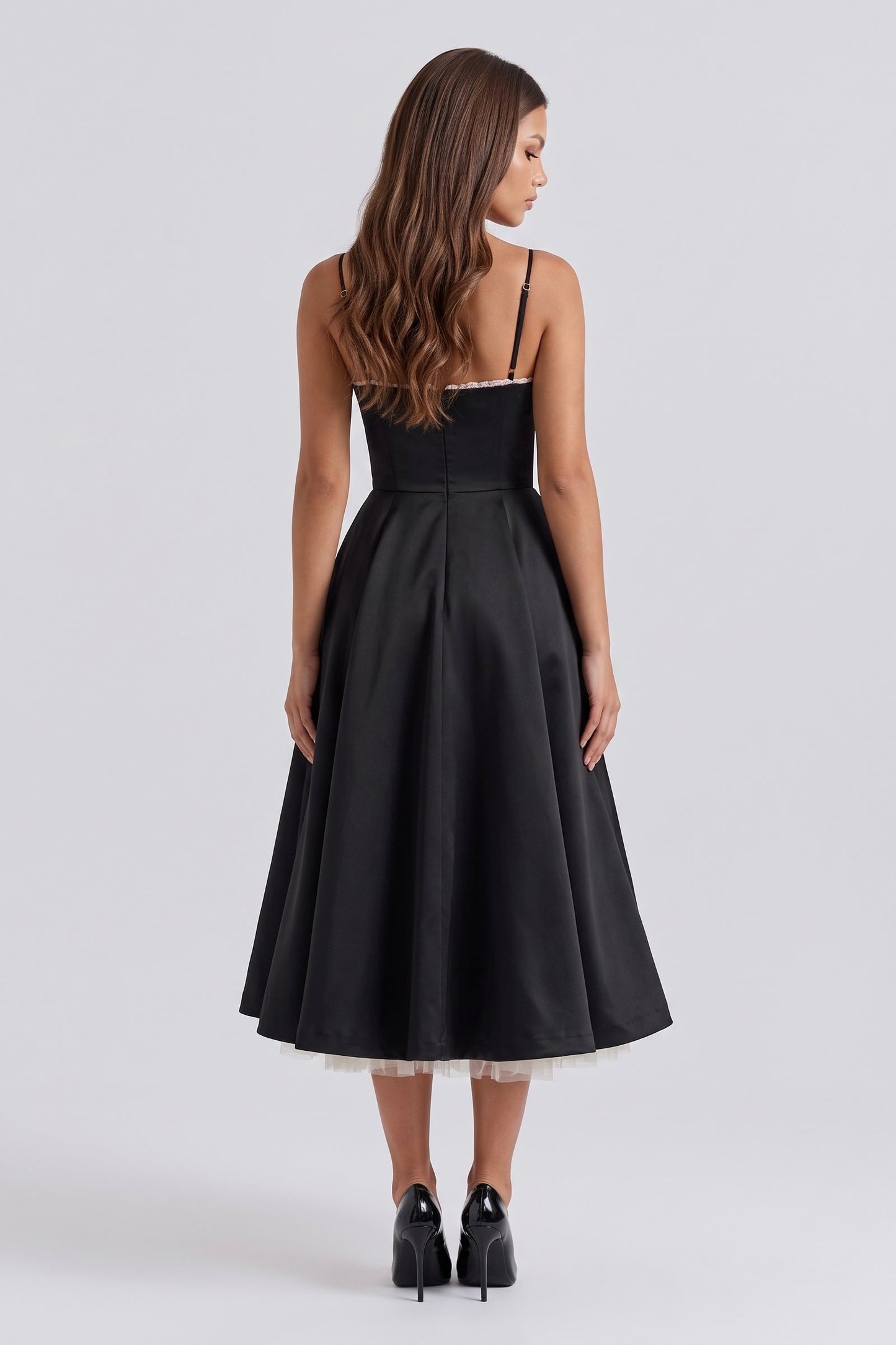 Lesley | Women's Sweetheart Tulle Midi Dress