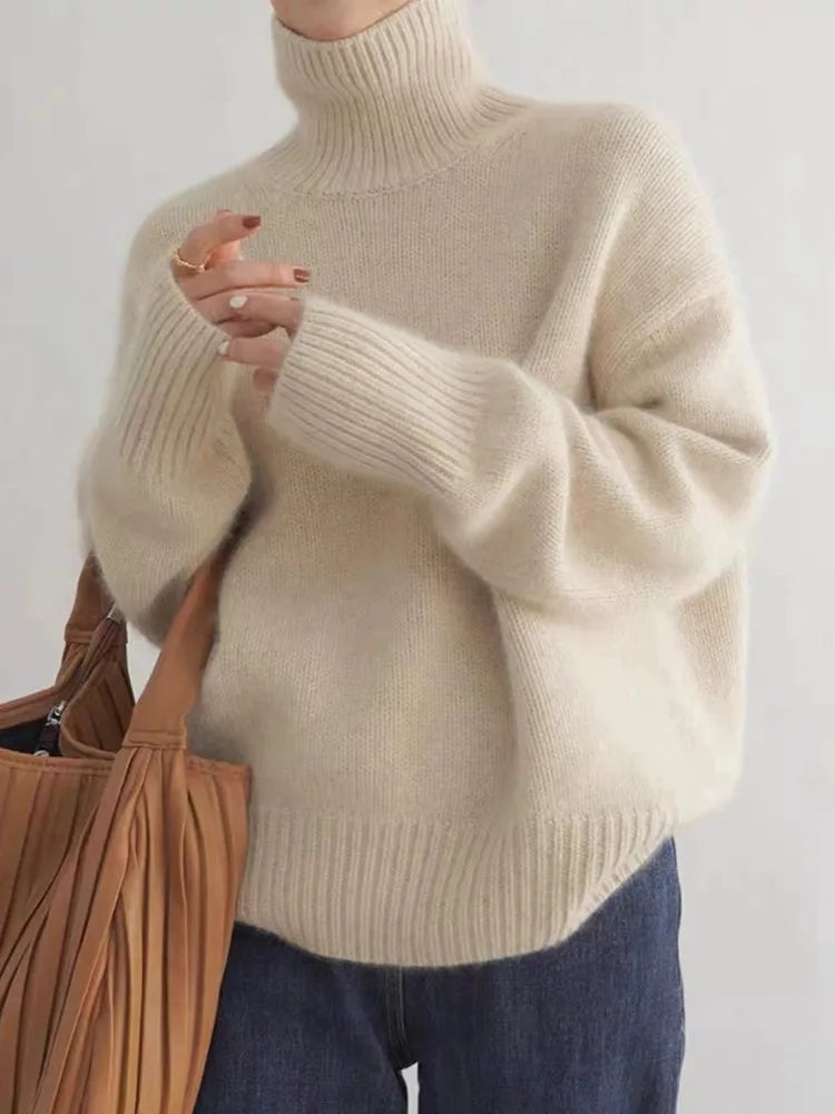 Chloe | Women's Oversized Ribbed Turtleneck Sweater