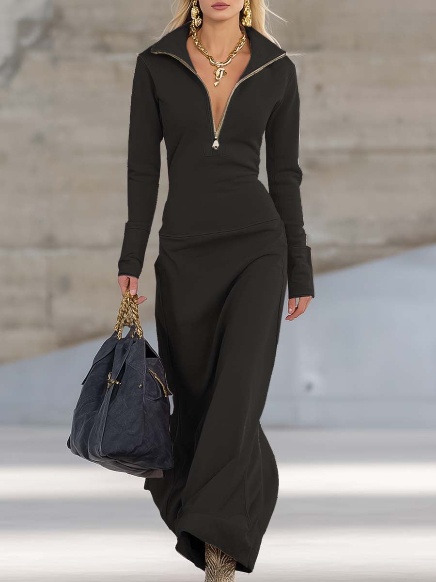 Amelie | Women's Sleek Long Sleeve Maxi Dress