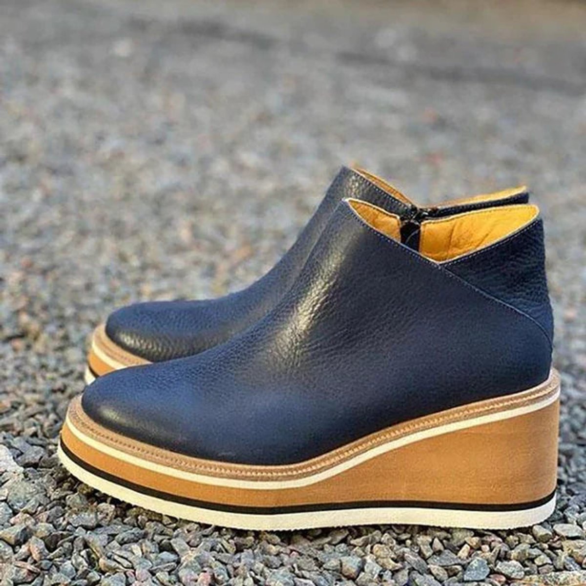 Lily | Women's Striped Platform Wedge Boots