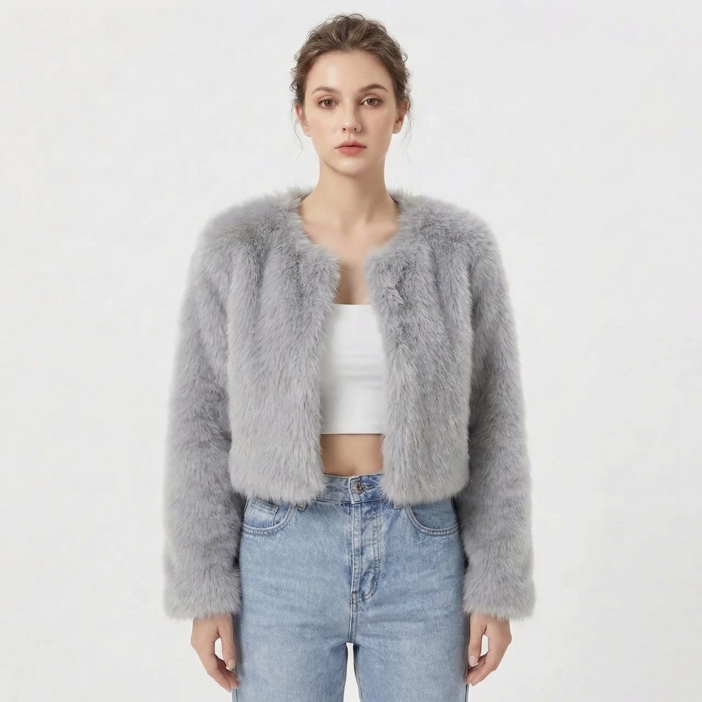 Lindsay | Women's Luxe Cropped Faux Fur Jacket