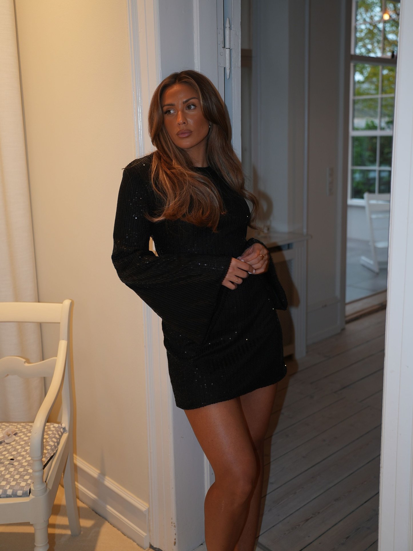 Samantha | Women's Sequin Long Sleeve Mini Dress