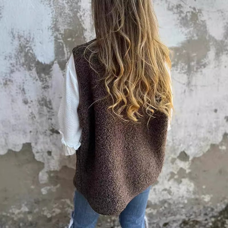 Rosie | Women's Textured Wool Vest Jacket