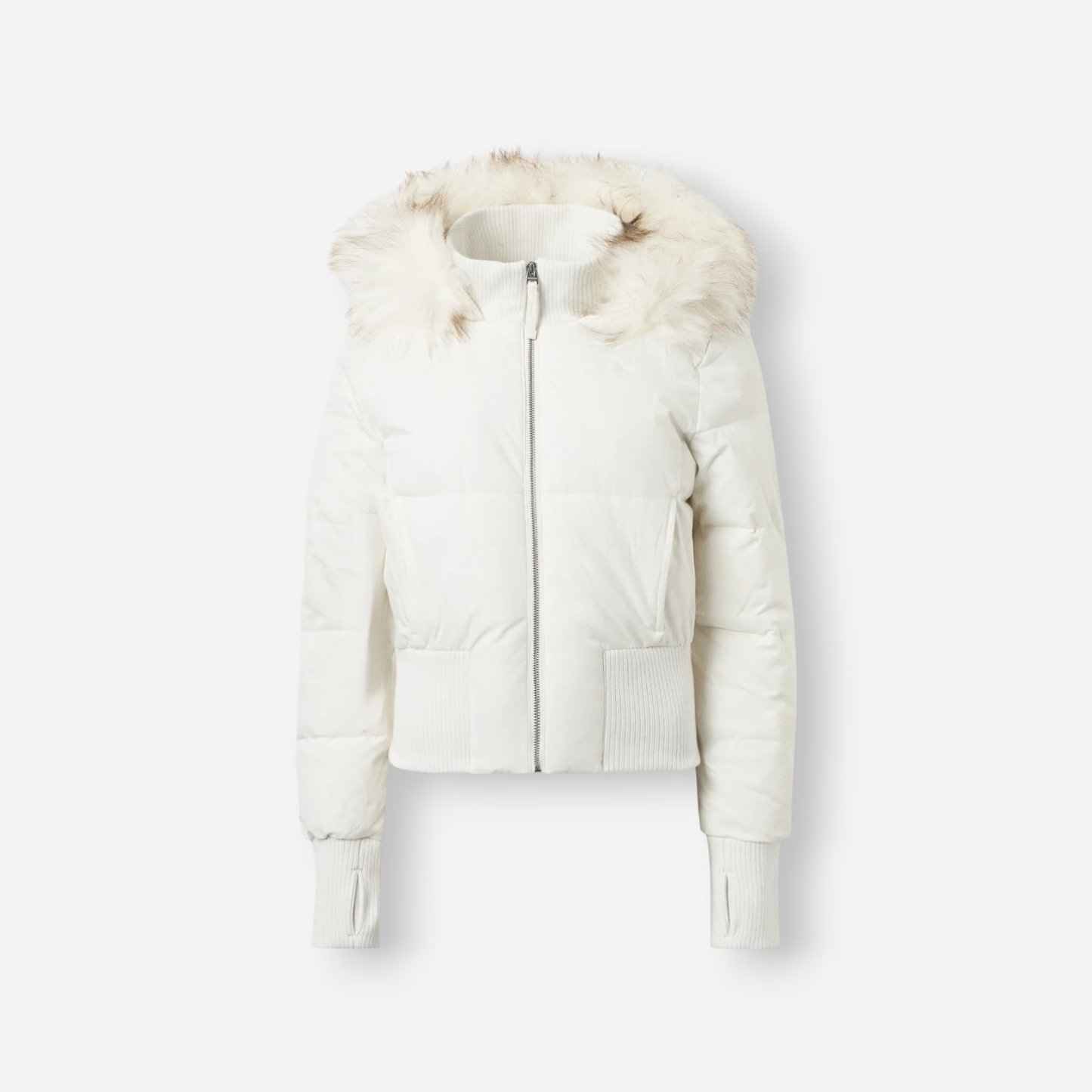 Sophie | Women's Cropped Puffer Jacket with Fur Hood