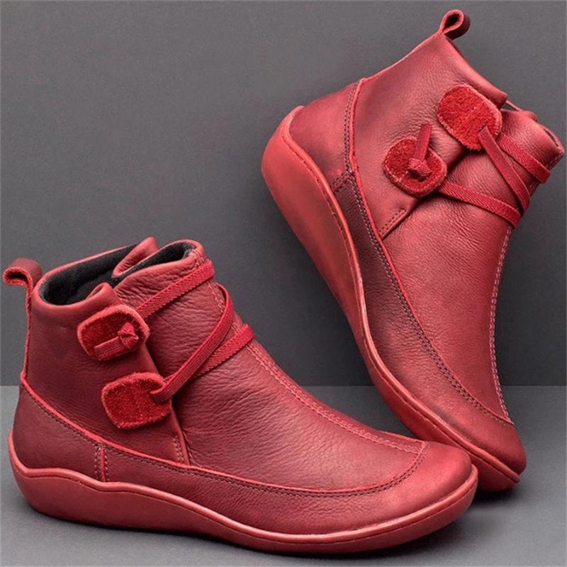 Hannah | Women's Casual Flat Leather Ankle Boots