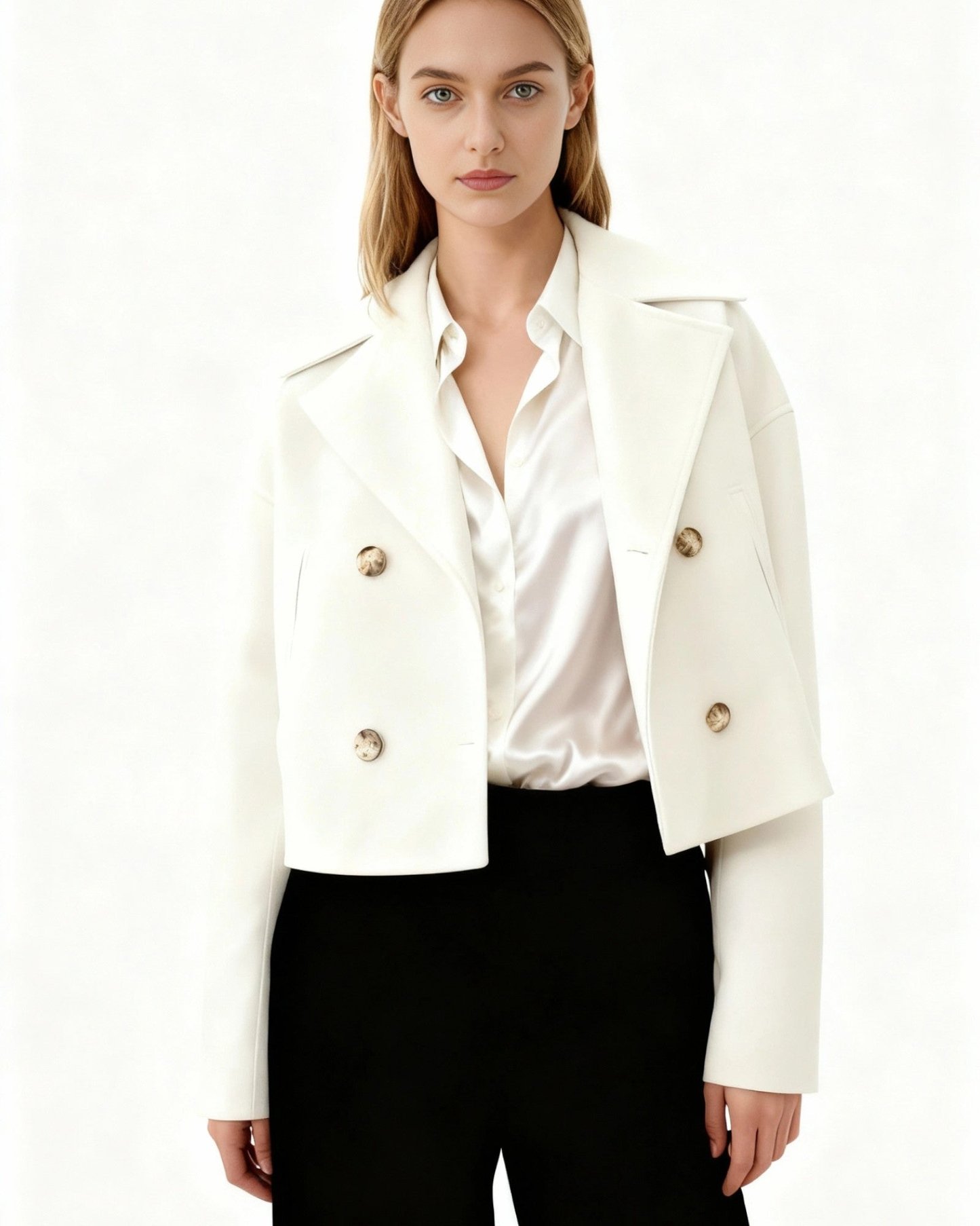 Amber | Women's Tailored Button-Front Pea Coat