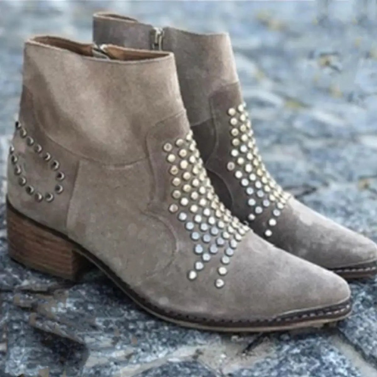 Poppy | Women's Studded Pointed Toe Ankle Boots