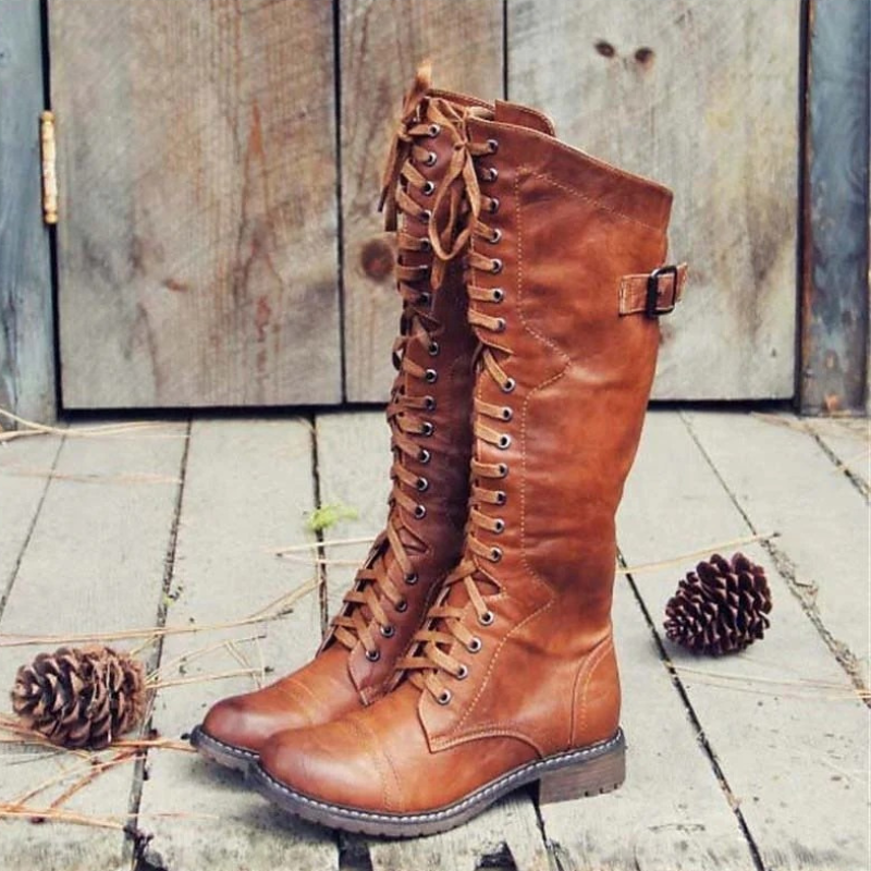 Molly | Women's Lace-Up Knee High Boots