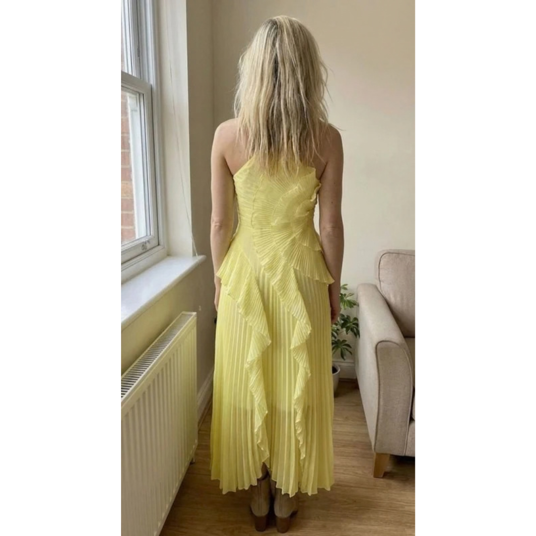 Christine | Women's Elegant Pleated Halter Maxi Dress