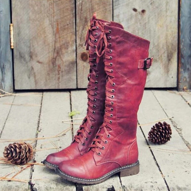 Molly | Women's Lace-Up Knee High Boots