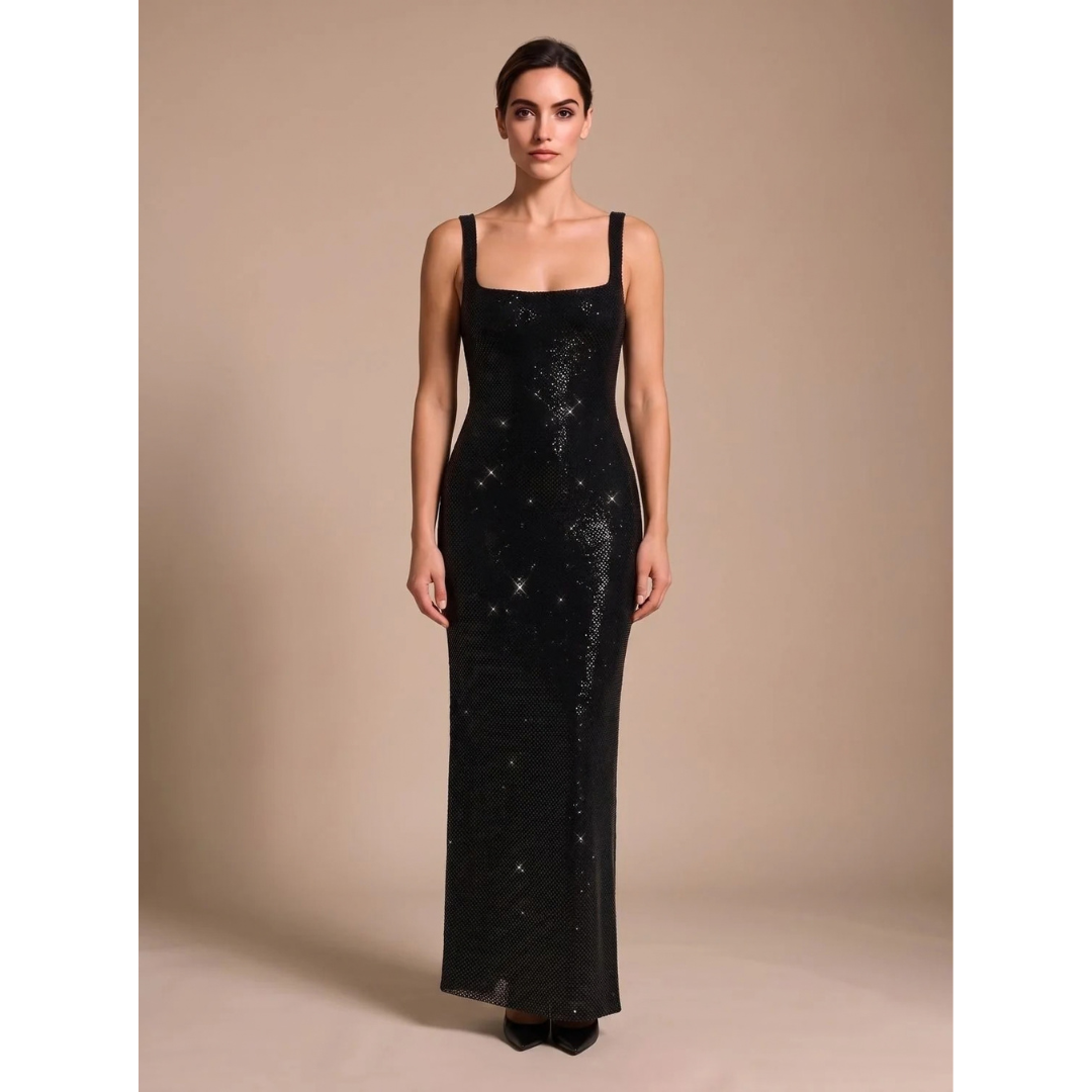 Eliza | Women's Backless Sequin Maxi Evening Dress