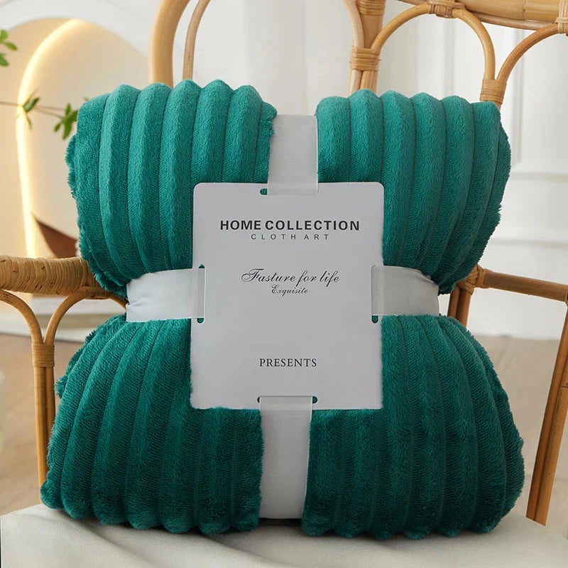 Lesley | Women's Cozy Ribbed Fleece Blanket