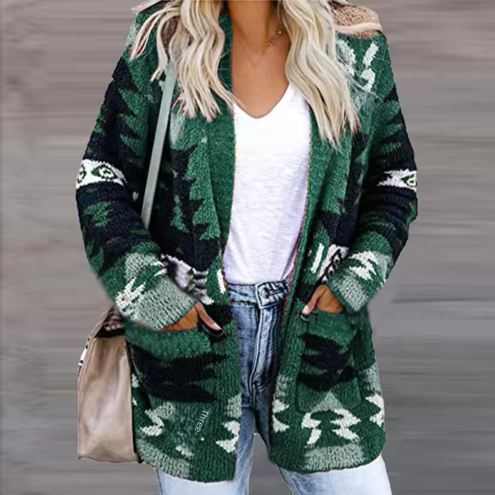Matilda | Women's Cozy Patterned Gemütlicher Weihnachtspullover