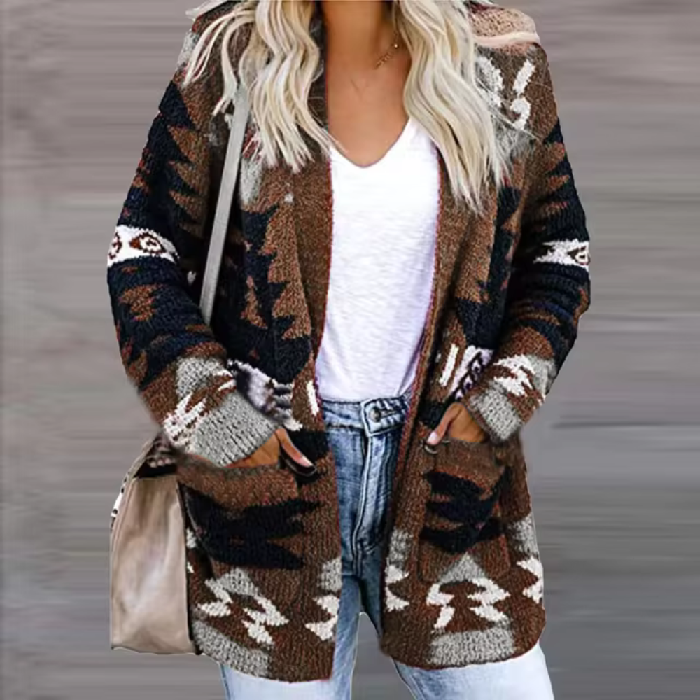 Matilda | Women's Cozy Patterned Gemütlicher Weihnachtspullover
