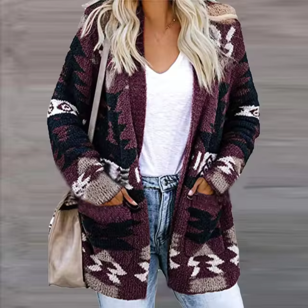 Matilda | Women's Cozy Patterned Gemütlicher Weihnachtspullover