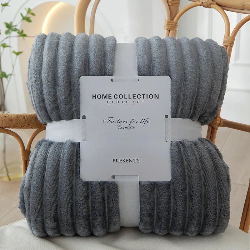 Lesley | Women's Cozy Ribbed Fleece Blanket