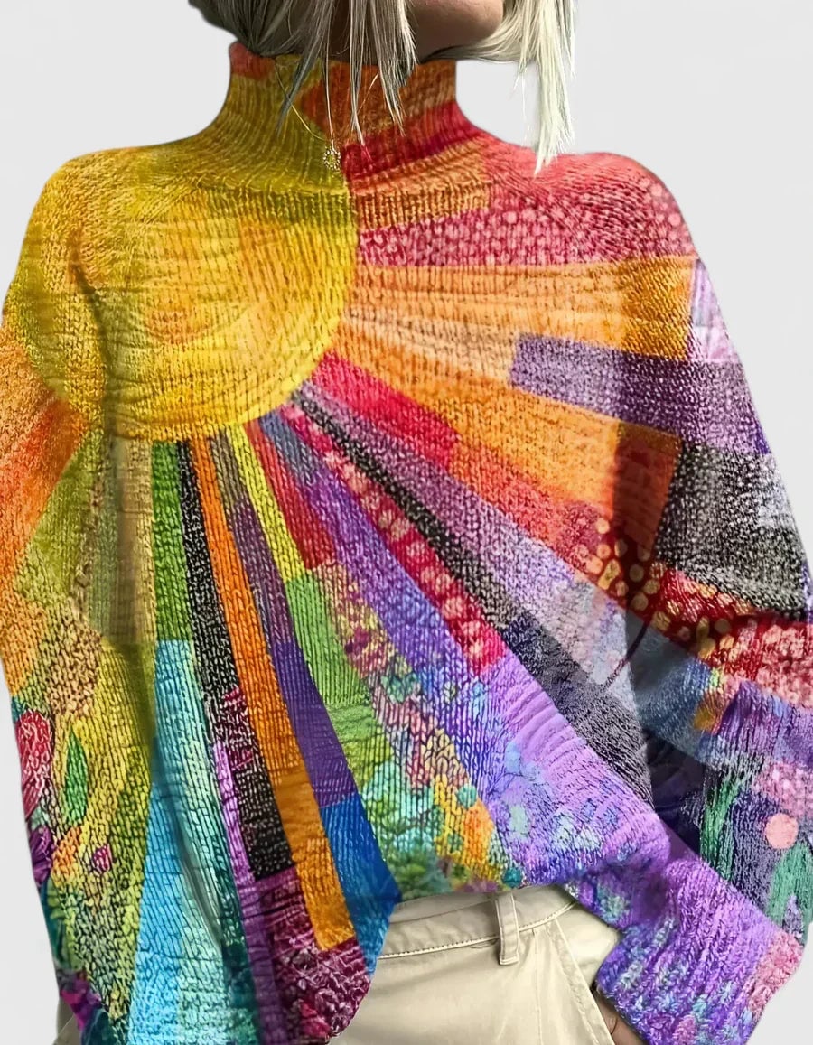 Gillian | Women's Colorful Rollneck Sweater