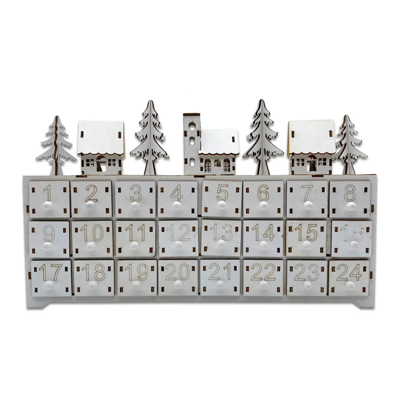 Advent Calendar Illuminated Wooden Compartment Decoration