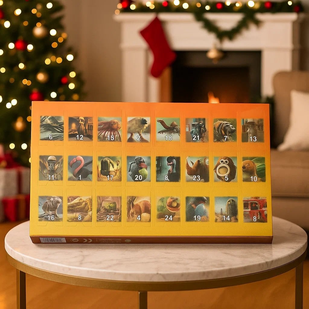 Christmas 24-day Advent Calendar with ornaments Festive Display Box