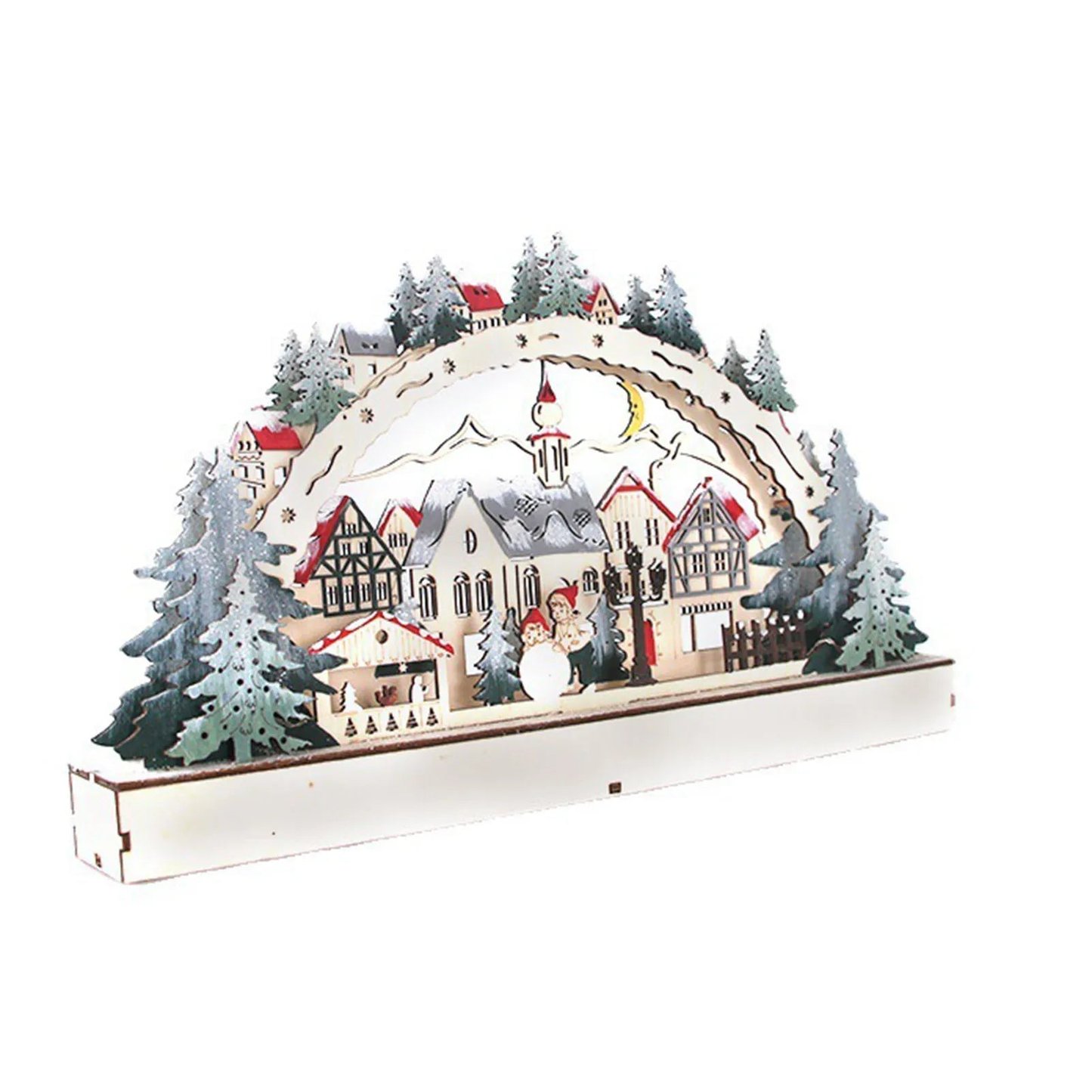 Advent Calendar Illuminated Wooden Compartment Decoration