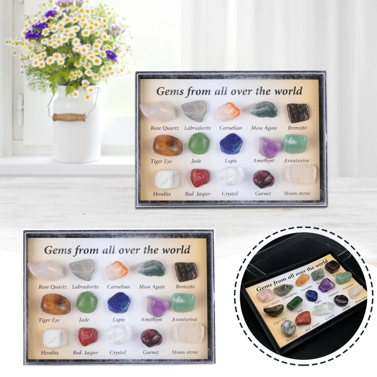 Christmas 24-day Advent Calendar with gemstones Festive Natural Stone Collection