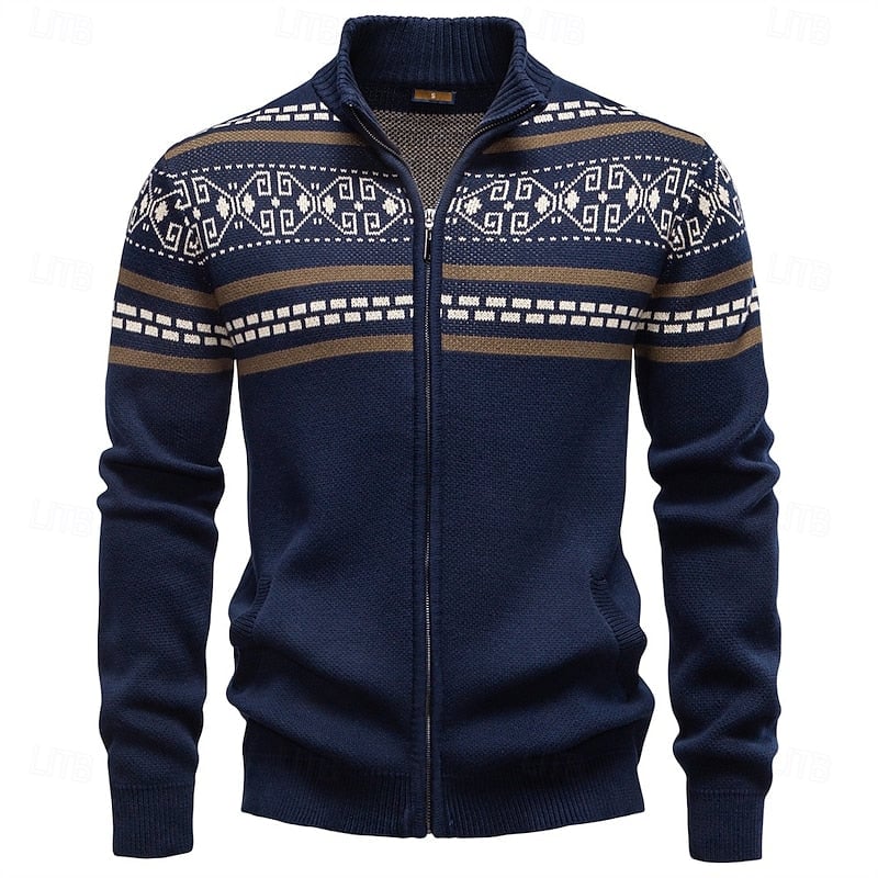 Nathan | Men's Patterned Knitted Christmas Cardigan