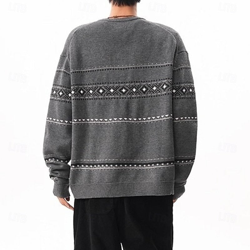 Colin | Men's Geometric Christmas Sweater Cardigan with Buttons