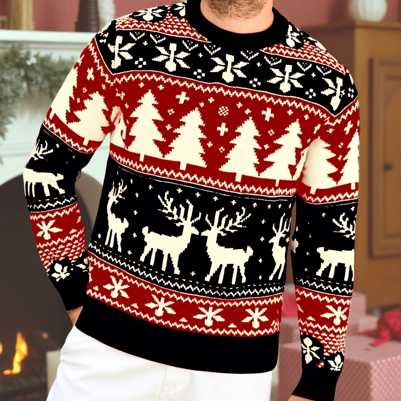 Thomas | Men's Festive Printed Christmas Sweater