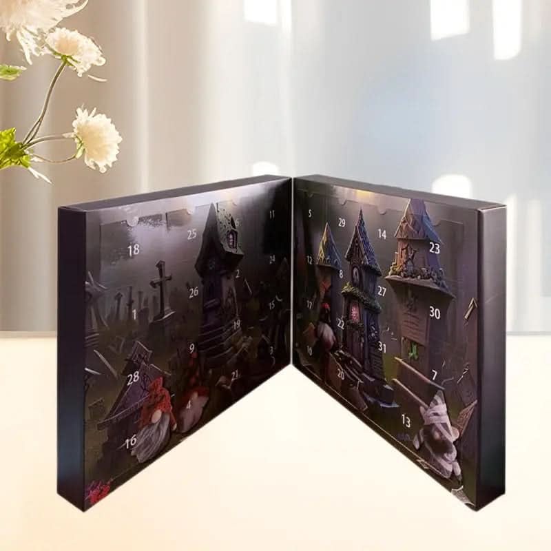 Christmas 24-day Advent Calendar with gnomes Festive Wooden Display