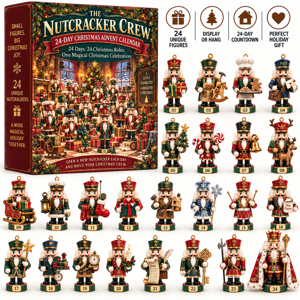 Nutcracker Advent Calendar Collectible Figures Set