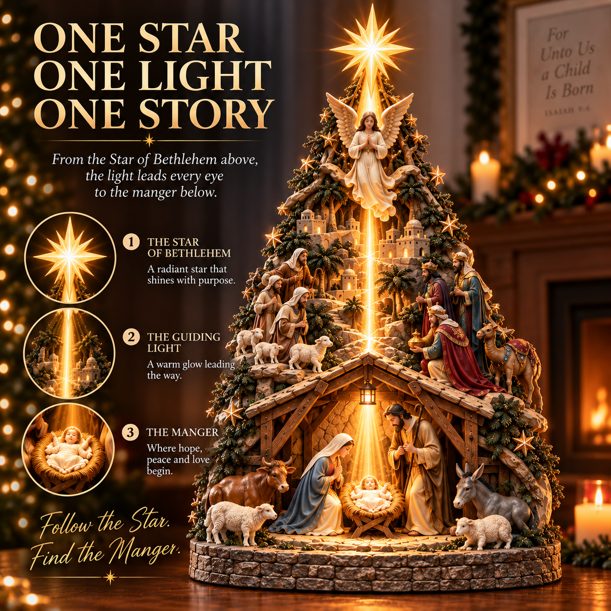 Christmas Glowing Star Tree Topper