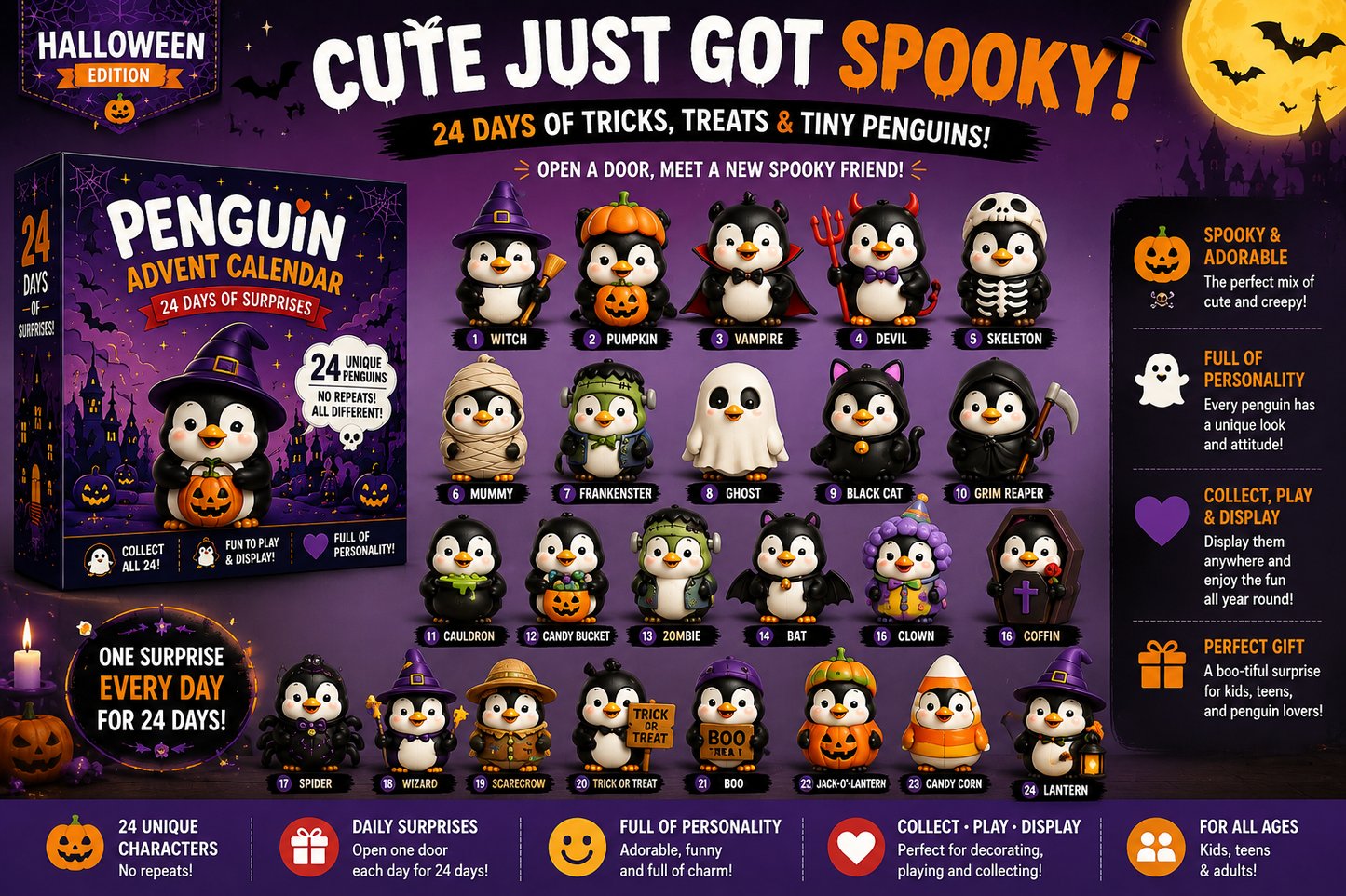 Penguin Advent Calendar Collectible Surprise Set