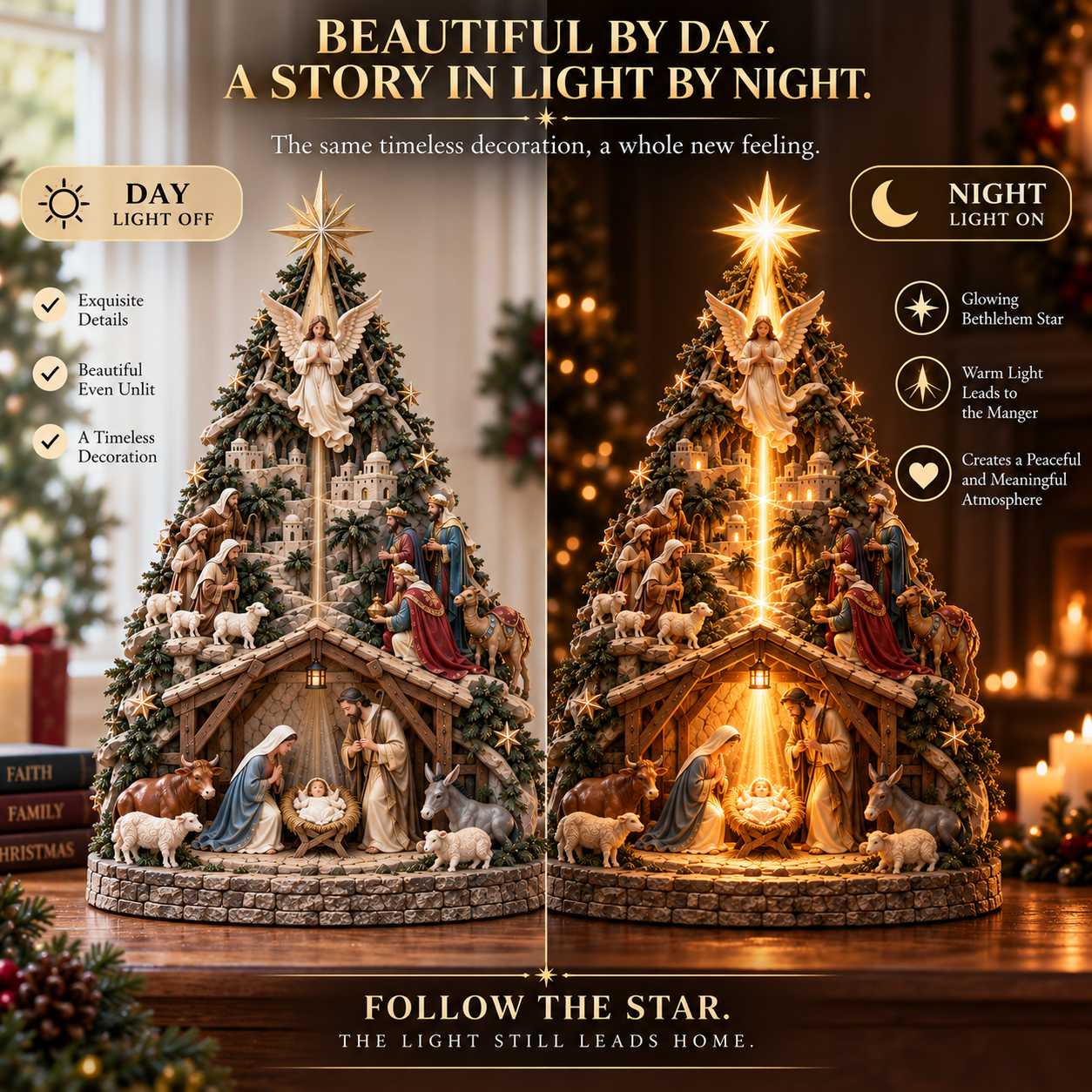 Christmas Glowing Star Tree Topper