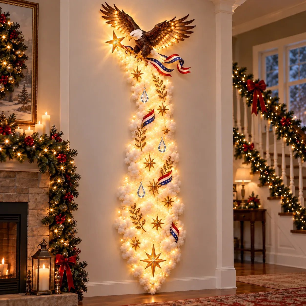 Christmas Wall Decorations Illuminated Vertical Angel Display