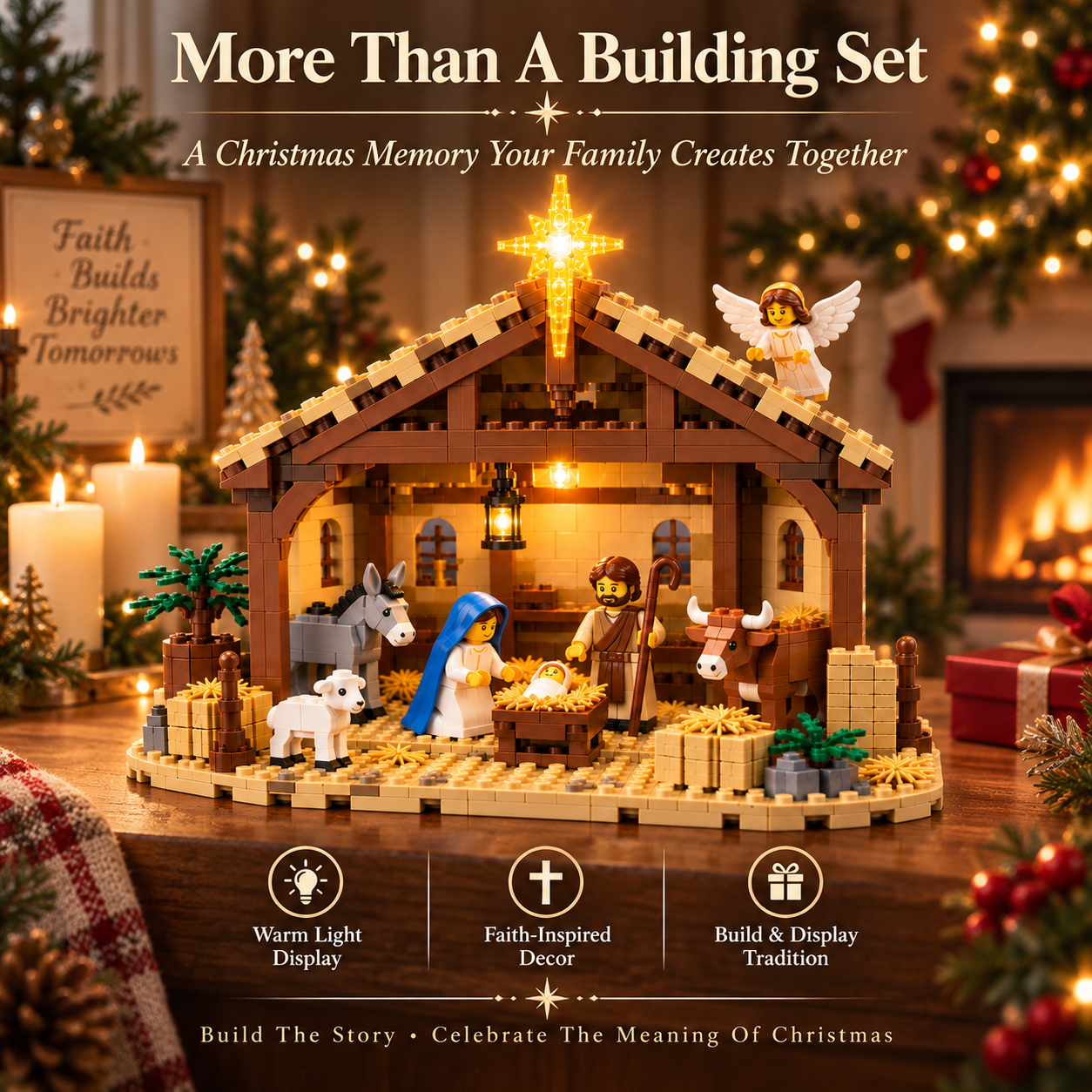 Christmas Illuminated Nativity Set