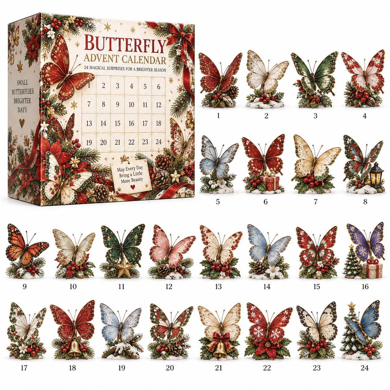 Butterfly Advent Calendar with 24 Magical Surprises