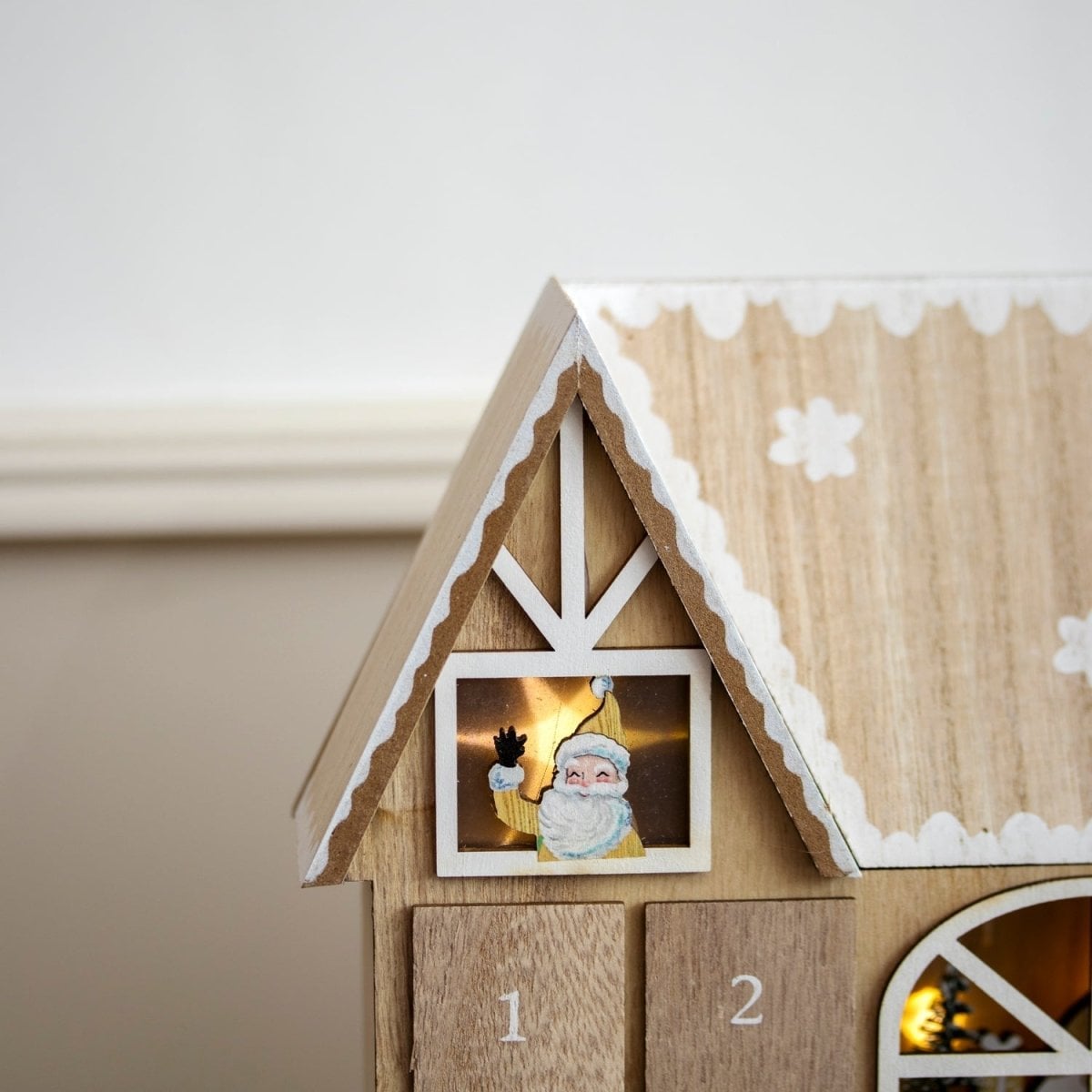 Christmas Wooden Advent Calendar with LED lights