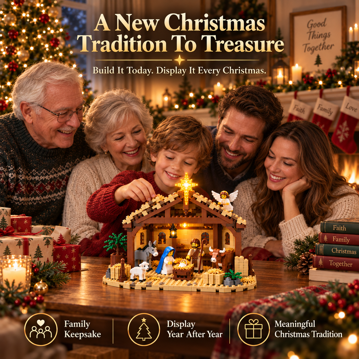 Christmas Illuminated Nativity Set