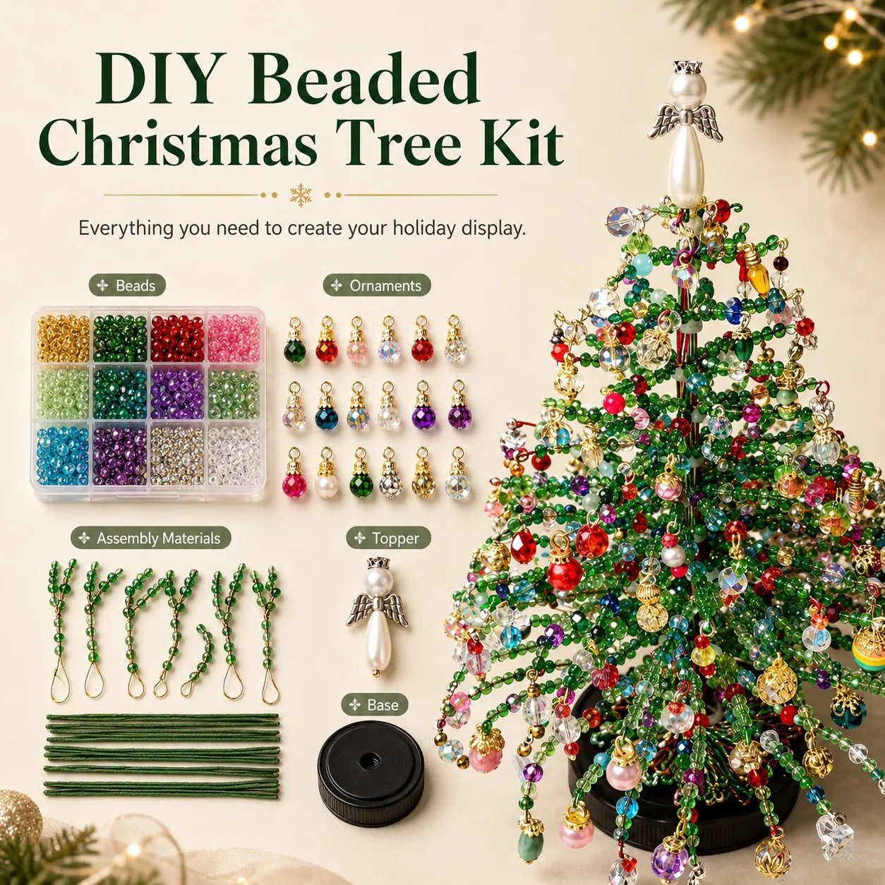 Beaded Christmas Tree DIY Craft Kit