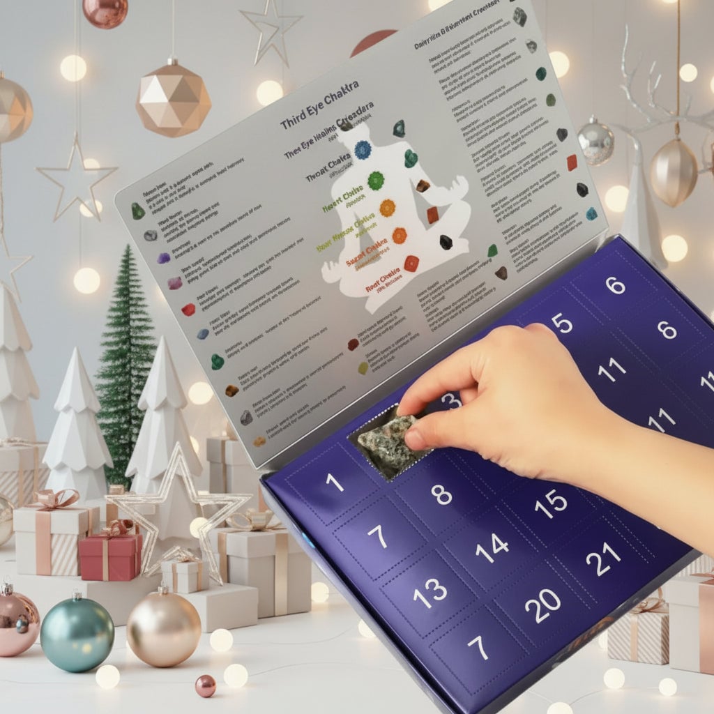 Christmas 24-day Advent Calendar with crystals Decorative Gemstone Set
